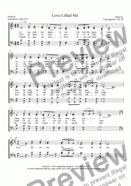 page one of Love Lifted Me (Hymn)