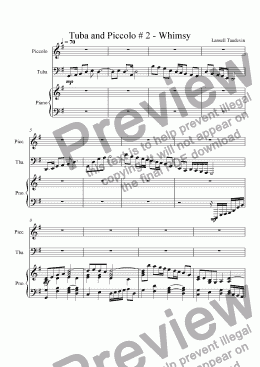 page one of Duet for Tuba and Piccolo - Whimsy