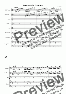 page one of Vivaldi Concerto for 2 Violas in G minor