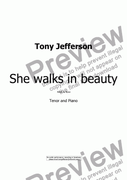 page one of She walks in beauty