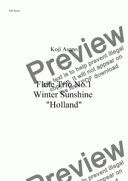 page one of Flute Trio -Winter Sunshine- No.1 Holland