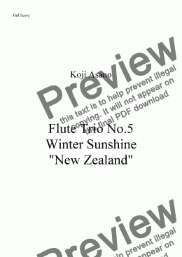 page one of Flute Trio -Winter Sunshine- No.5 New Zealand