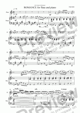 page one of ROMANCE for flute and piano