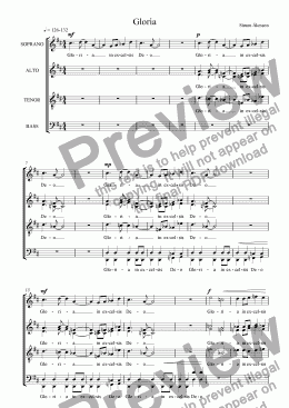 page one of MASS for choir a cappella - 2nd movement - Gloria