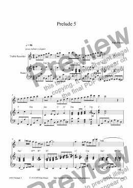 page one of Prelude 5a (solo inst + Piano)