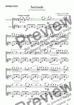 page one of Serenade for guitar and cello (abridged) 