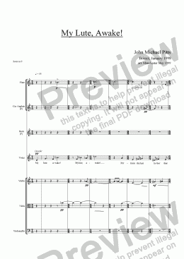 page one of My Lute, Awake!  (tenor & ensemble) [1998]