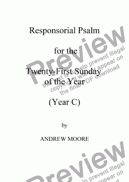 page one of Twenty-First Sunday of the Year (C)