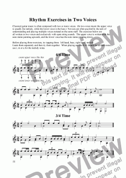 page one of Rhythm Exercises in Two Voices