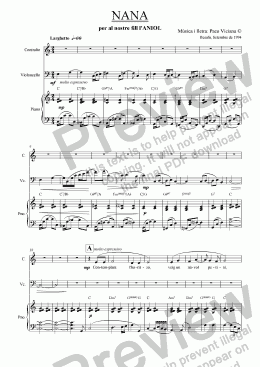 page one of 062-Nana (catalan)-(Arrangement 2)