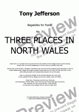 page one of Three Places in North Wales