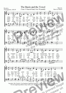 page one of The Basin and the Towel, Hymn