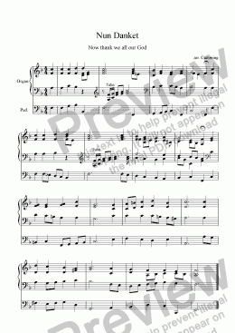 page one of Nun Danket - fanfares and alternative harmonisation