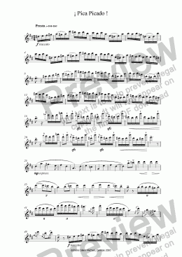 page one of "Pica Picado" Staccato ex.