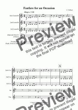 page one of Fanfare for an Occasion (Jnr. School Band)