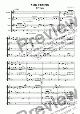 page one of Suite Pastorale for Recorders