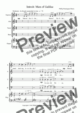page one of Ascension Introit: Men of Galilee for SATB choir & organ