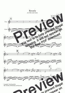 page one of Reverie for Flute & Guitar