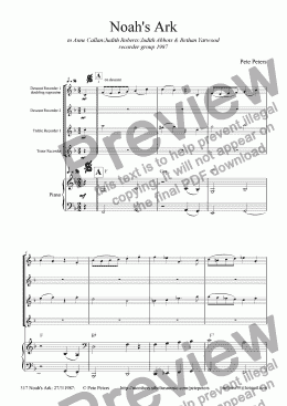 page one of Noah's Ark [rec or flute 4tet]