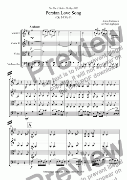 page one of Persian Love Song (Rubinstein)