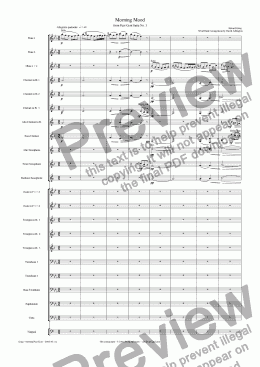 page one of Morning, from Peer Gynt Suite No 1