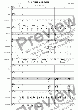 page one of Clarinet Concerto - 3rd Movement