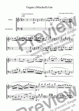 page one of Mischeif No 1:  Fugato (Gm) - Duet Oboe and Bassoon