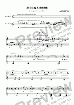 page one of Swirling Skirmish (two accordians) [2002]