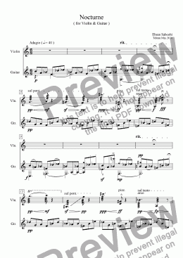 page one of Nocturne ( for Violin & Guitar )