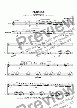 page one of Perseus (flute & cello)