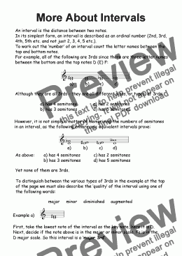 page one of Grade 5 Intervals Helpsheet