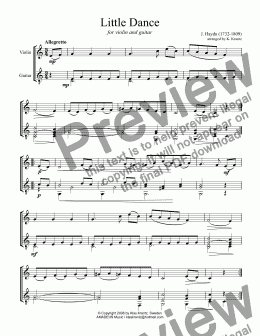 page one of Little Dance for violin and guitar