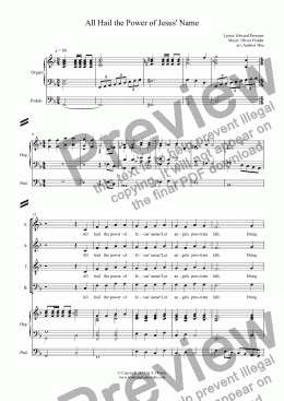 page one of All Hail the Power of Jesus' Name - Choir
