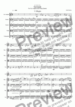page one of Serenade for Cor Anglais and String Quartet