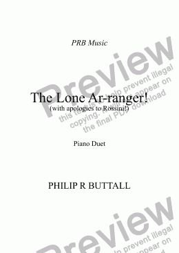 page one of The Lone Ar-ranger! (Piano Duet)