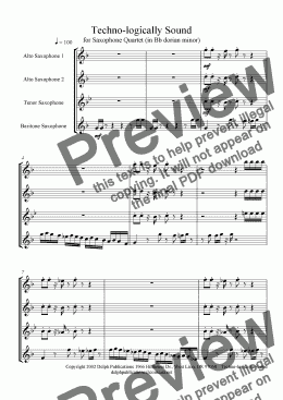 page one of Techno-logically Sound (Sax Quartet)
