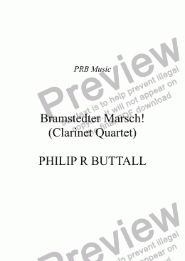 page one of Bramstedter Marsch! (Clarinet Quartet)