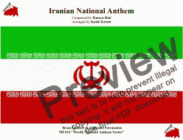 page one of Iranian National Anthem for Brass Quintet (MFAO World National Anthem Series)