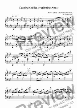 page one of Leaning On the Everlasting Arms - Solo Piano