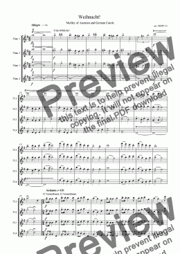 page one of Christmas flutes: Weihnacht: Medley of German/Austrian Carols