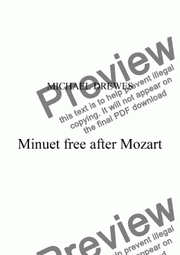 page one of Minuet free after Mozart (Piano reduction)