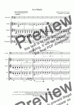 page one of Ave Maria (D minor - Bass) (Caccini 1551-1681)