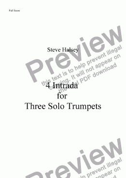 page one of 4 Intrada for 3 Trumpets