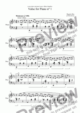 page one of Valse for Piano nº 1