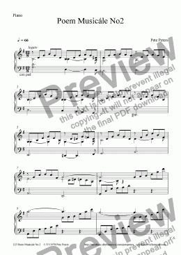 page one of Poem Musicale No 2 [Piano solo]
