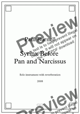 page one of Syrinx before Pan and Narcissus