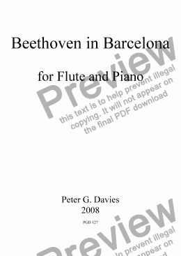 page one of Beethoven in Barcelona for Flute and Piano