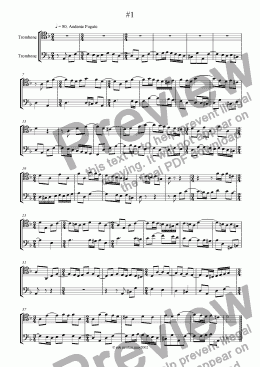 page one of Trombone Duet I