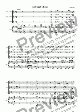 page one of Hallelujah Chorus (SSA)