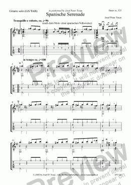 page one of Spanische Serenade (GS plus TAB)